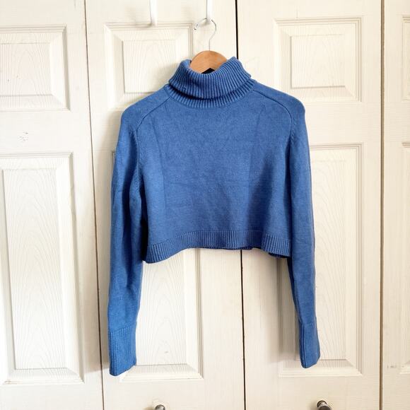 Zara Sweaters - Zara Blue Sweater Womens Small minimalist classic fall winter crop casual ribbed